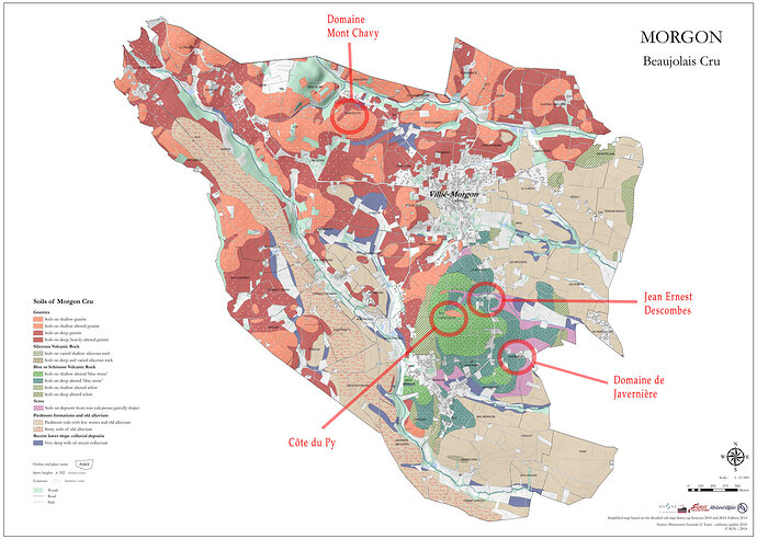 The map showing geological variability in the Modra wine rayon