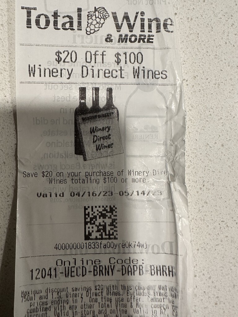 Total Wine 20 off 100 winery direct wines WINE TALK WineBerserkers