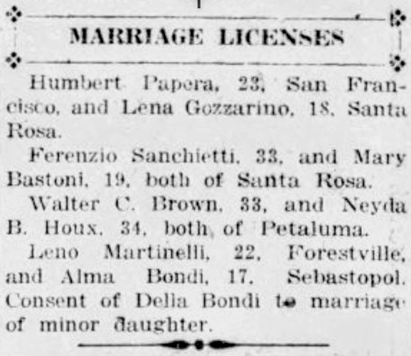 Press Democrat Marriages June 3 1927.png