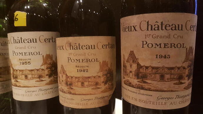 1942, 1945 and 1952 Vieux Chateau Certan (Neal Martin 2022 vertical)
