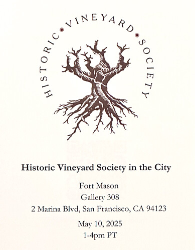 Historic Vineyard Society tasting - booklet