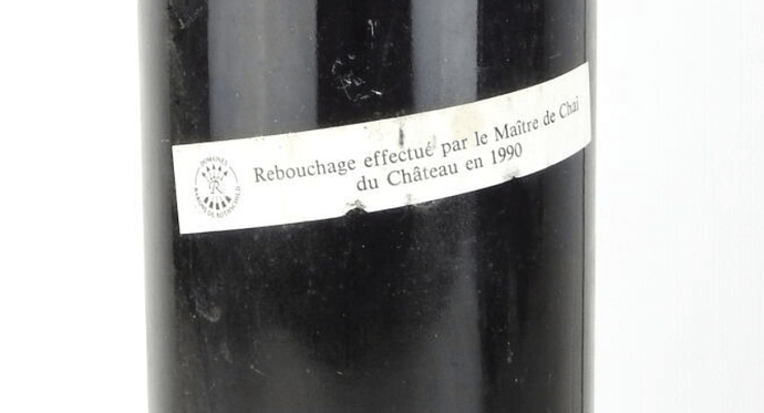 Rebouchage back label for 1966 Lafite Magnum (Drouot Auction Fr 2025)