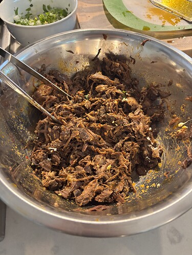 The finished shredded beef