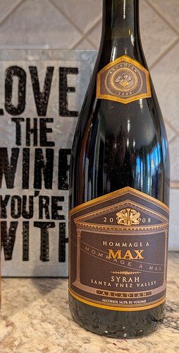 Arcadian Syrah Hommage à Max 2008