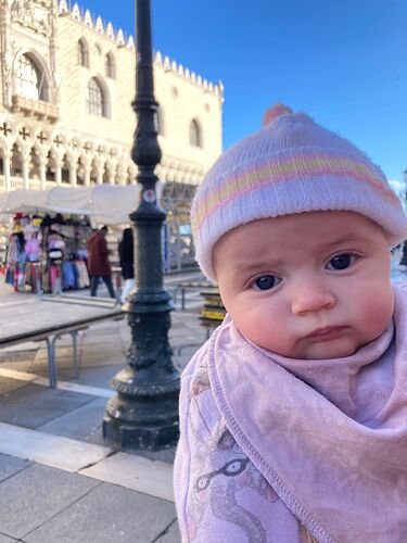 Esther in front of the Doge palace