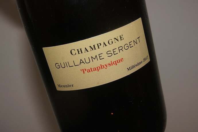Guillaume Sergent Metaphysique Meunier Millésime 2017