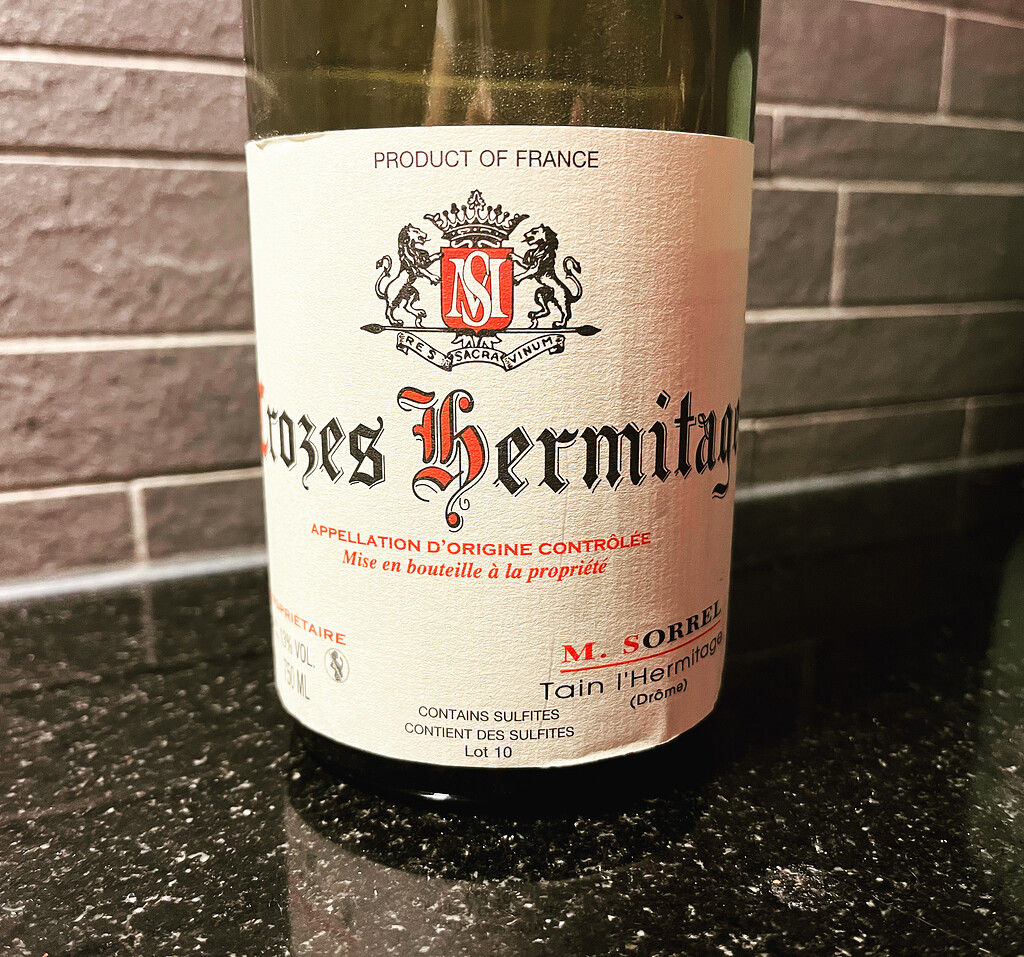 TN: 2015 Marc Sorrel Crozes-Hermitage (France, Rhône, Northern
