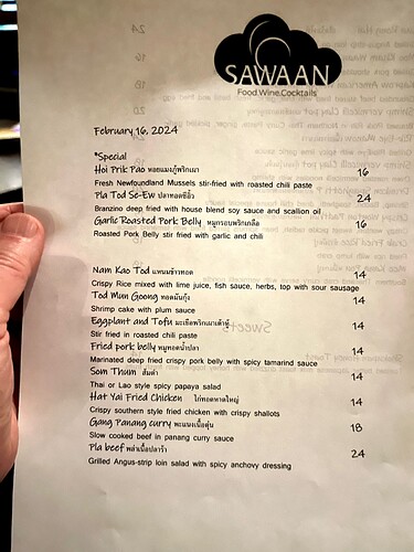 Sawaan Menu 1