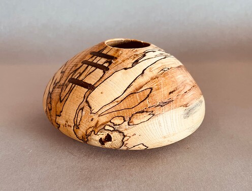 Spalted sugarberry hollow form w/inserts