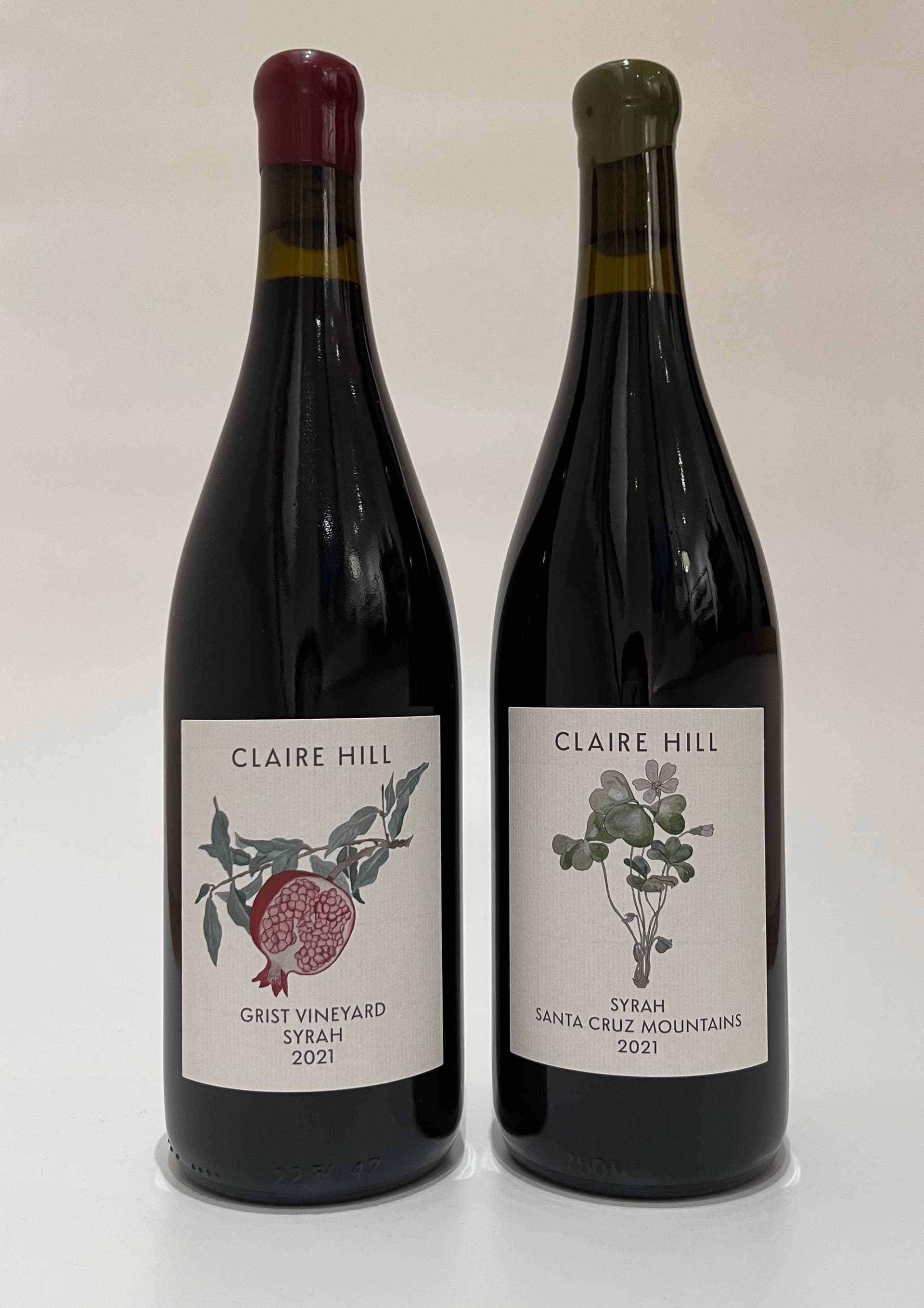 Claire Hill 2021 Syrah bottle shot fronts