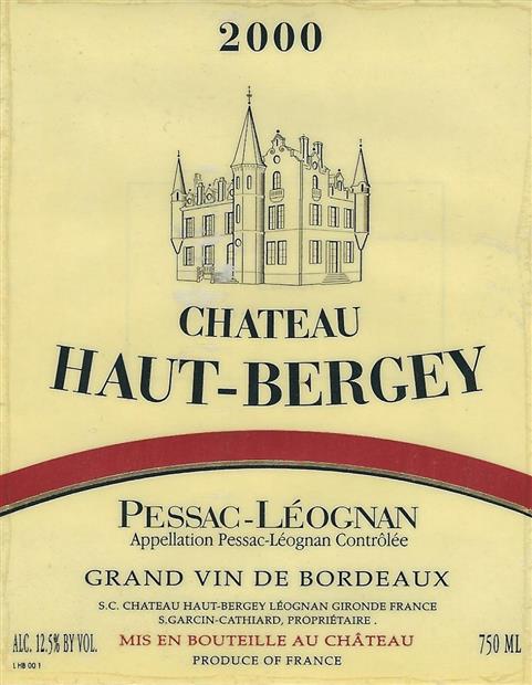 TN: 2000 Château Haut-Bergey (France, Bordeaux, Graves