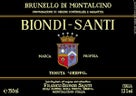 Wine Label of Biondi Santi Tenuta Greppo Riserva, Brunello di Montalcino DOCG, Italy