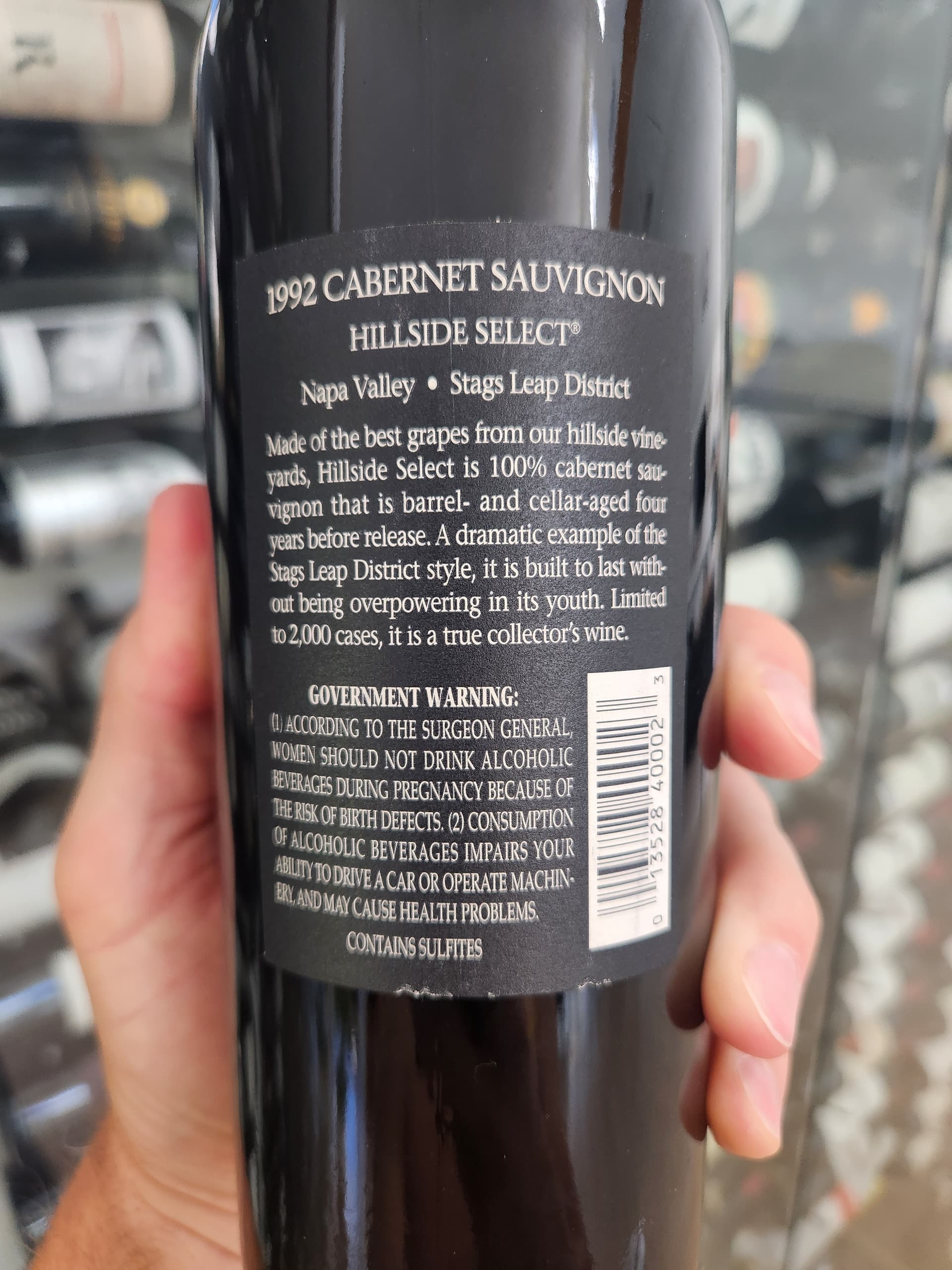 TN: 1992 Shafer Hillside Select Cabernet - WINE TALK