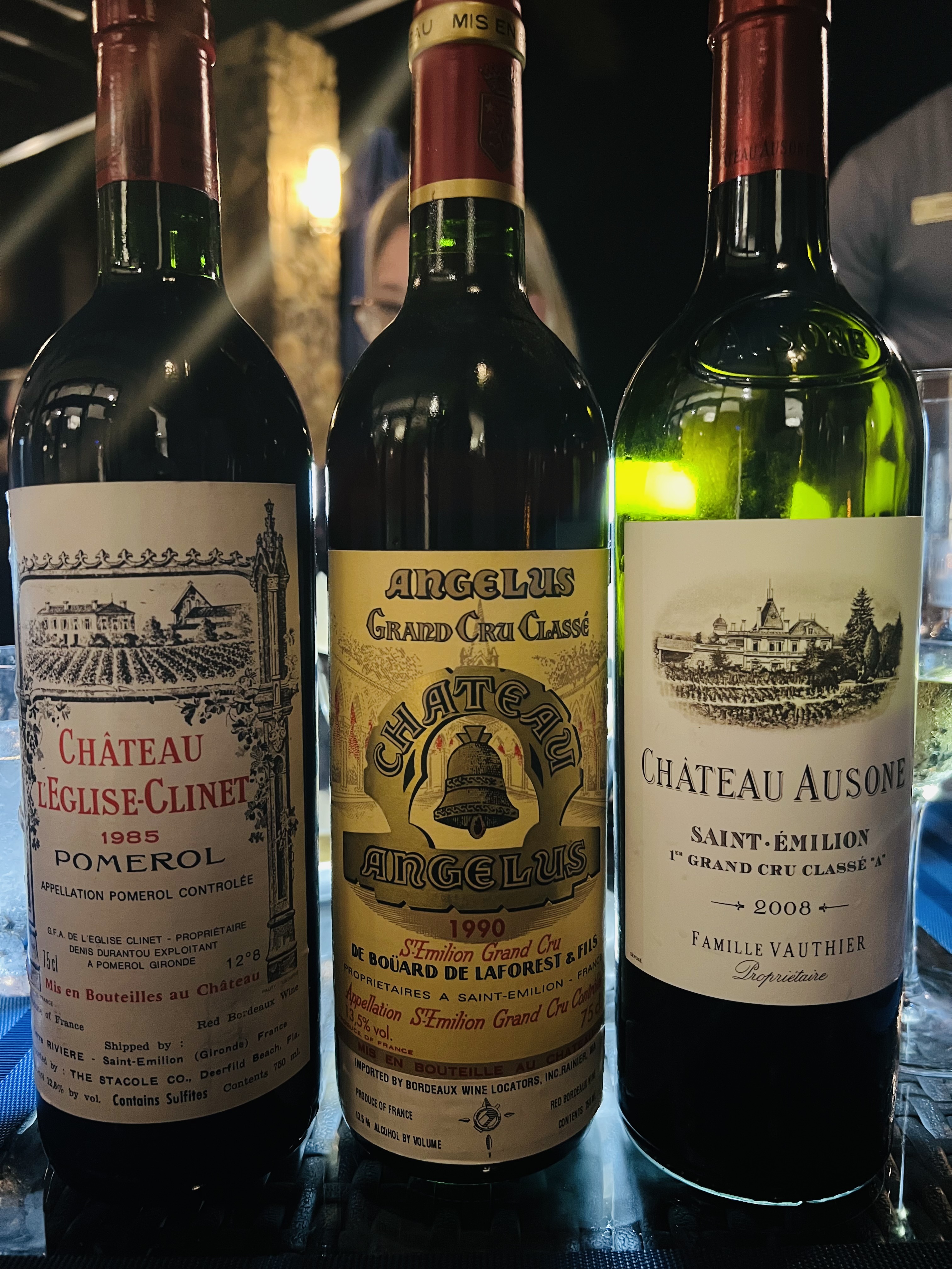 A Perfect Evening w/2008 Ausone, 1985 L'Eglise Clinet, 1990