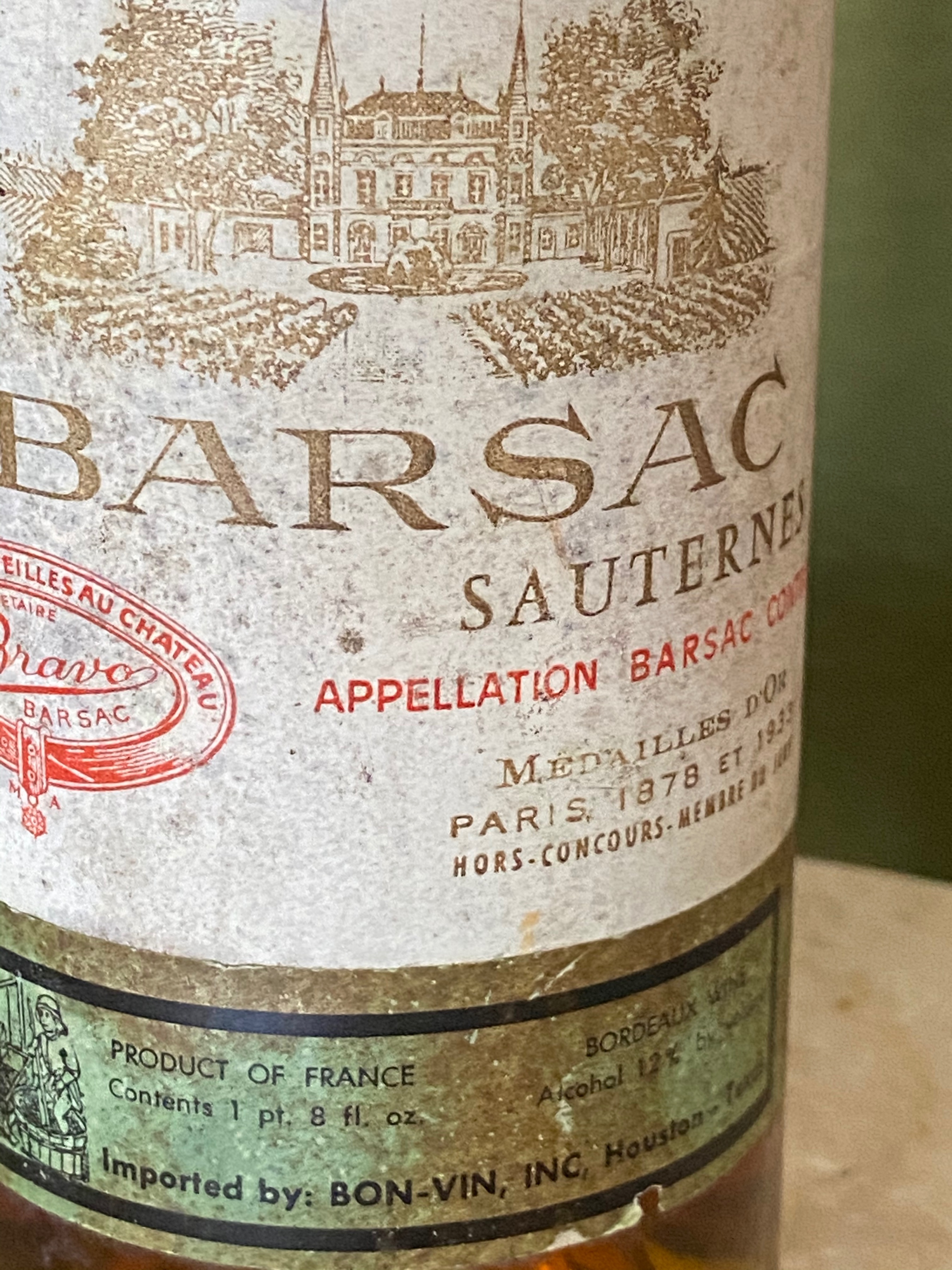 Bouteille Château Galant Cérons 1947 - Vin Reconditionné