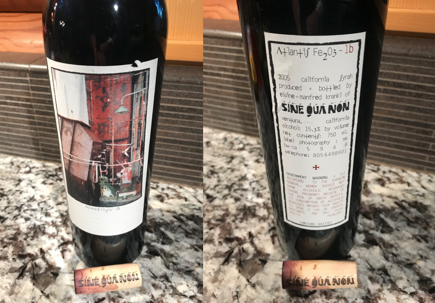 TN: 2005 Sine Qua Non Atlantis Fe2O3-1b Syrah - WINE TALK