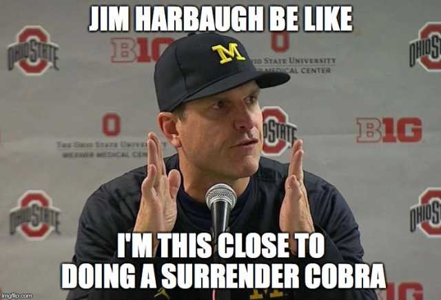 Harbaugh Michgan surrender cobra.jpg